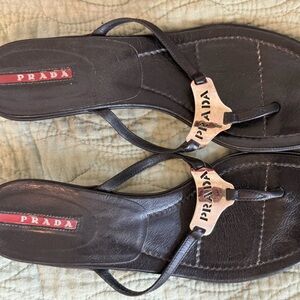 Authentic Prada kitten heel sandals! Good condition!
